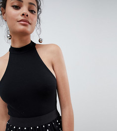 Боди черного цвета с высоким воротом Miss Selfridge-Черный