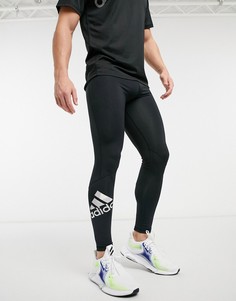 Черные спортивные леггинсы с логотипом adidas Training-Черный