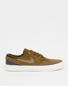 Замшевые кроссовки цвета хаки Nike SB Zoom Janoski Remastered Sashiko-Зеленый