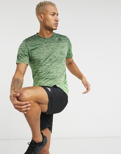 Зеленая футболка с эффектом омбре adidas Training-Зеленый