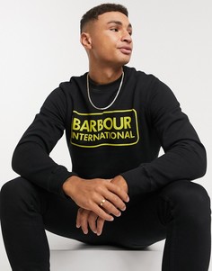 Черный свитшот с крупным логотипом Barbour International