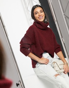 Бордовый джемпер с высоким воротником Vero Moda-Красный