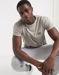 Светло-бежевая футболка с цифрами-Светло-бежевый New Look