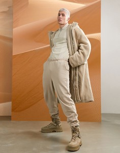 Бежевые oversized-джоггеры с узким поясом ASOS DESIGN-Бежевый
