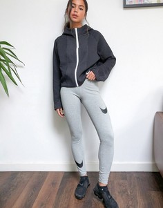 Серые леггинсы с логотипом-галочкой Nike-Серый