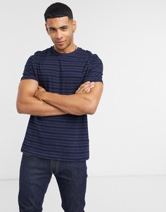 Темно-синяя футболка в полоску New Look-Темно-синий