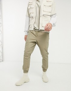 Бежевые зауженные джоггеры-чиносы ASOS DESIGN-Бежевый