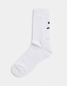 Спортивные носки с веселым и грустным смайликом ASOS DESIGN-Белый
