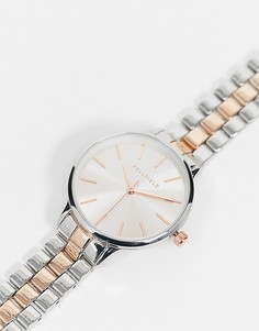 Двухцветные часы с металлическим браслетом в серебристом и золотистом цветах Bellfield-Серебристый