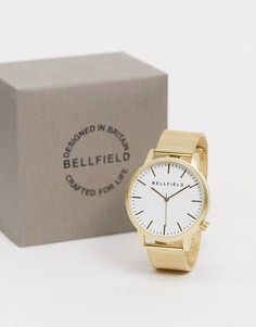 Золотистые наручные часы с сетчатым браслетом Bellfield-Золотистый