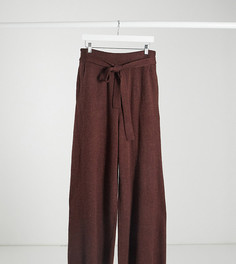 Свободные широкие брюки каштанового цвета с завязкой на талии Native Youth (от комплекта)-Коричневый