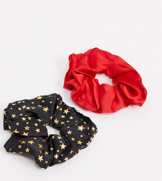 Две атласные резинки для волос со звездами My Accessories London Exclusive-Многоцветный