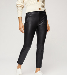 Черные леггинсы из искусственной кожи Miss Selfridge Petite-Черный