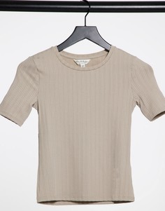 Топ в рубчик в цвете мокко Miss Selfridge-Коричневый