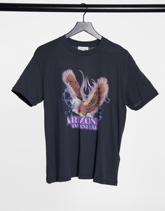 Черная футболка с принтом Topshop-Черный