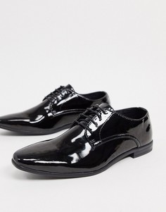 Черные лакированные дерби Topman-Черный