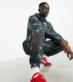 Джоггеры от комплекта с мраморным принтом черного цвета Topman эксклюзивно для @ ASOS-Черный