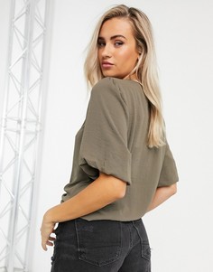 Серый топ с рукавами клеш Vero Moda
