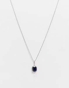 Серебристое ожерелье с камнем под сапфир ALDO-Серебряный
