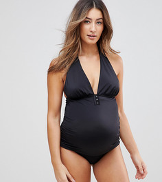Комбинируемый танкини-топ из переработанных материалов с отделкой ASOS DESIGN Maternity-Черный