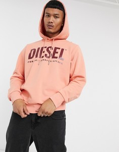 Худи оранжевого цвета с логотипом Diesel-Оранжевый