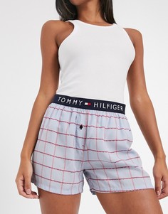 Голубые шорты для дома в клетку Tommy Hilfiger-Синий Calvin Klein
