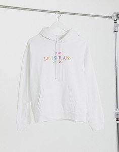Худи белого цвета в стиле 90-х с логотипом Levis Unbasic-Белый Levis®