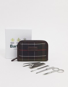 Маникюрный набор в светло-коричневом чехле в клетку тартан Barbour-Светло-коричневый