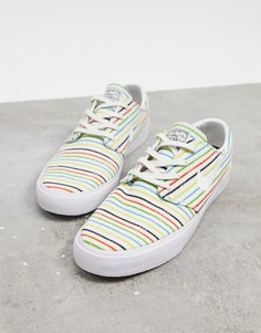 Белые/разноцветные парусиновые кроссовки Nike SB Zoom Janoski Remastered 64 Tokyo-Бежевый