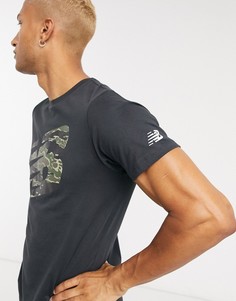 Черная футболка с камуфляжным логотипом New Balance Running-Черный