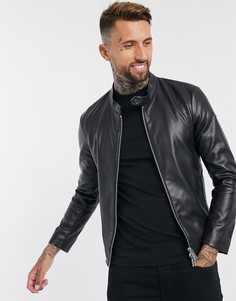 Черная куртка из искусственной кожи Armani Exchange-Черный