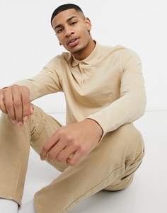 Бежевое поло из органического хлопка ASOS DESIGN-Бежевый