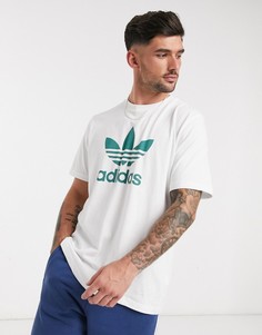 Белая футболка adidas Originals Trefoil-Белый
