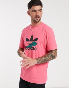 Розовая футболка с логотипом adidas Originals-Розовый