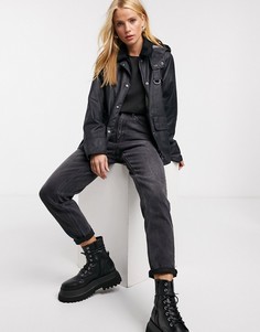 Темно-синяя рыболовная куртка Barbour из вощеного материала с капюшоном-Темно-синий