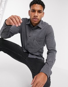 Темно-серая рубашка с ярлыком-логотипом BOSS-Серый