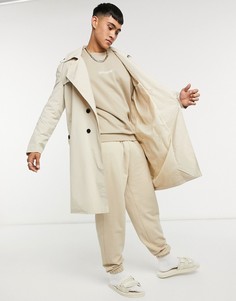 Классический тренч в стиле oversized Sixth June-Бежевый