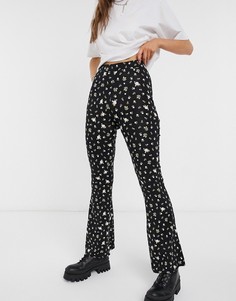 Расклешенные леггинсы с цветочным принтом ASOS DESIGN-Многоцветный