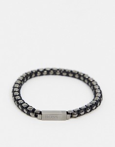 Серебристый браслет-цепочка с ионным напылением BOSS 1580093M