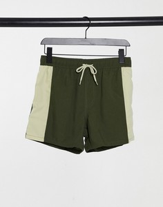 Короткие шорты для плавания цвета хаки ASOS DESIGN-Зеленый
