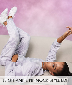 Спортивный костюм из свитшота и джоггеров в стиле oversized с принтом тай-дай ASOS DESIGN-Серый