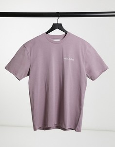 Лавандовая футболка с принтом Topman-Фиолетовый