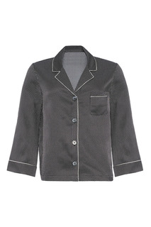Черно-белая шелковая блузка с укороченным рукавом Frances Eres