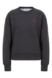 Серый свитшот с логотипом AMI Paris