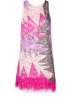 Emilio Pucci кружевное платье с перьями