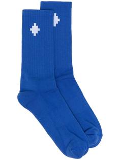 Marcelo Burlon County of Milan CROSS SIDEWAY MIDHIGH SOCKS BLUE WHITE