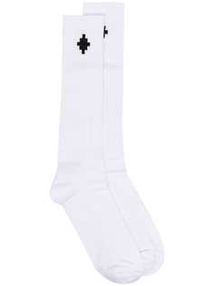 Marcelo Burlon County of Milan CROSS SIDEWAY LONG SOCKS WHITE BLACK