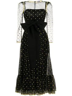 RedValentino платье в горох с сетчатыми вставками