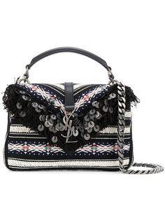 Saint Laurent сумка-сэтчел с вышивкой Monogram Collège