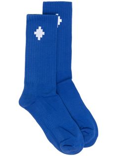 Marcelo Burlon County of Milan CROSS SIDEWAY MIDHIGH SOCKS BLUE WHITE